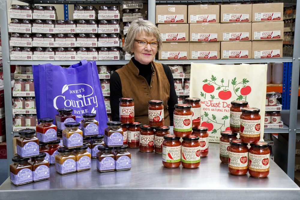 Janet Drew from Janet's Country Fayre with some of her fantastic products which are on shelves nationwide