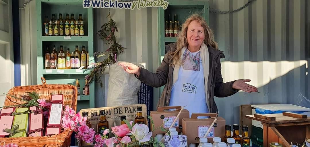 Margaret Hoctor at the Wicklow Naturally stall at Airfield Estate Farmers Market